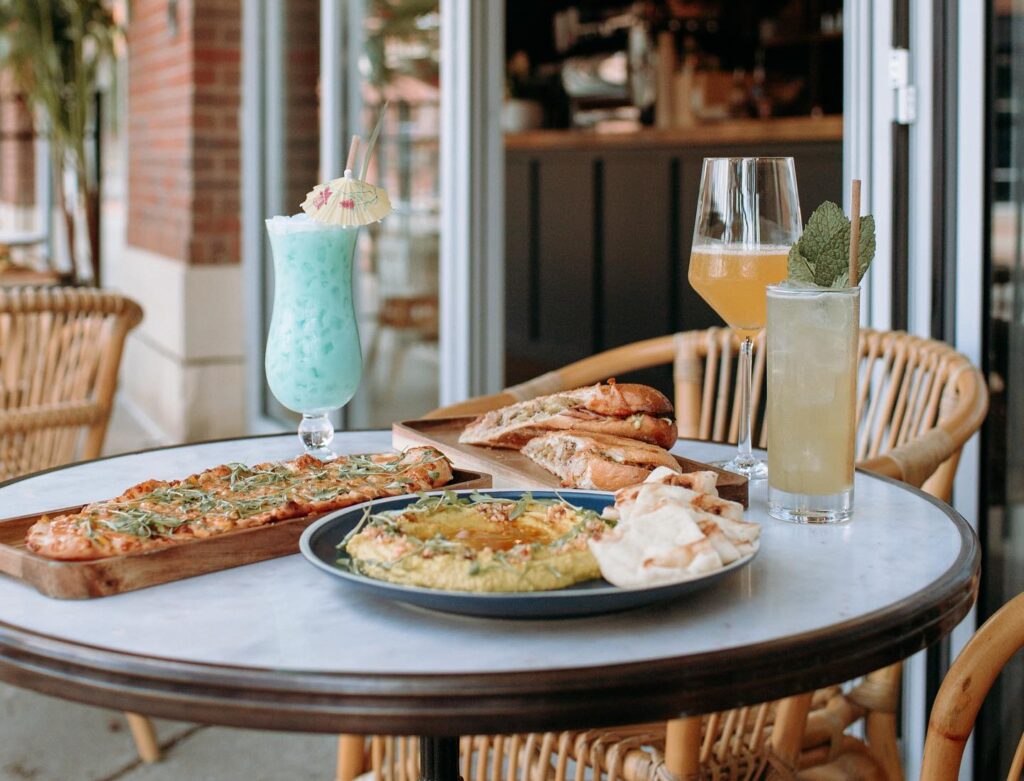 Food and drinks on a table at EDIT